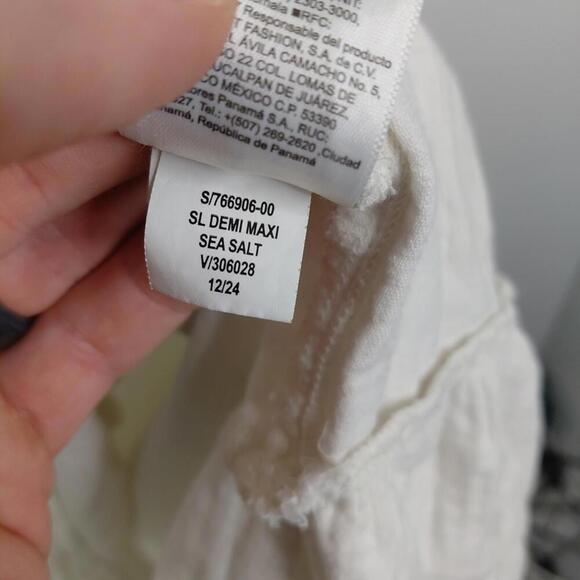 Old Navy Dress Womens L White Tiered Babydoll Beachy Travel Resort Vacation - Picture 8 of 9